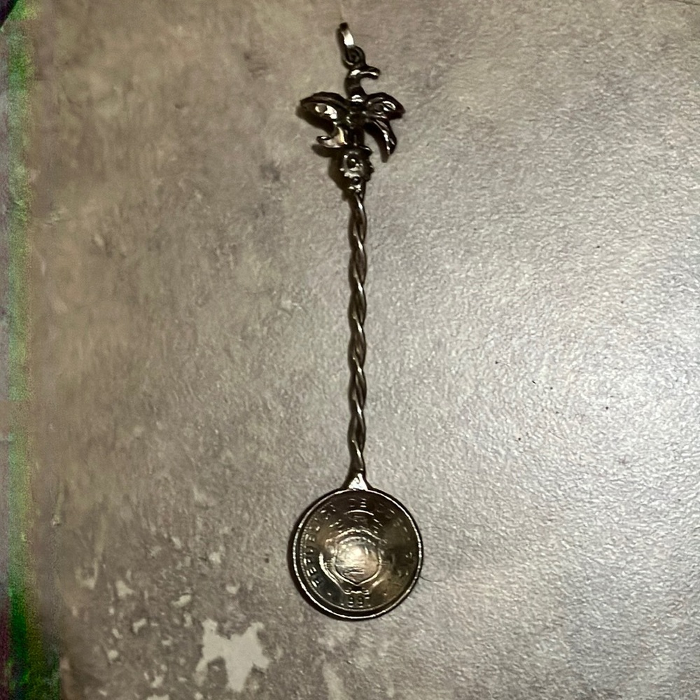 Vintage COSTA RICA 1997 Coin Spoon Pendant